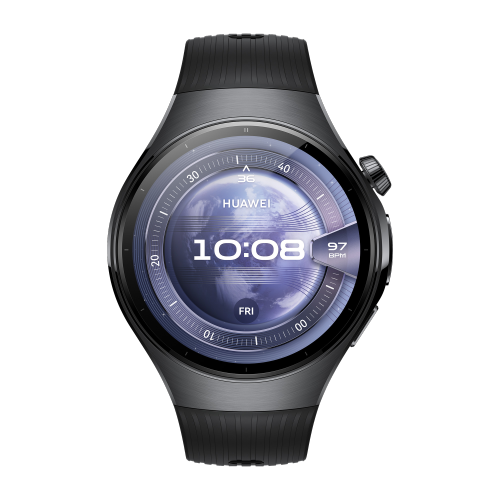 HUAWEI WATCH 5 46mm LTE Black Stainless Steel Case Black Fluoroelastomer Strap