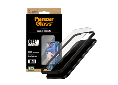 PanzerGlass Screen Protector iPhone 2025 6.6" 17 Air | Ultra- Wide Fit w. EasyAligner